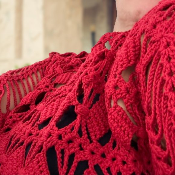 Handmade lace mesh net summer spring crochet crop top lightweight cover up cott - Picture 13 of 16